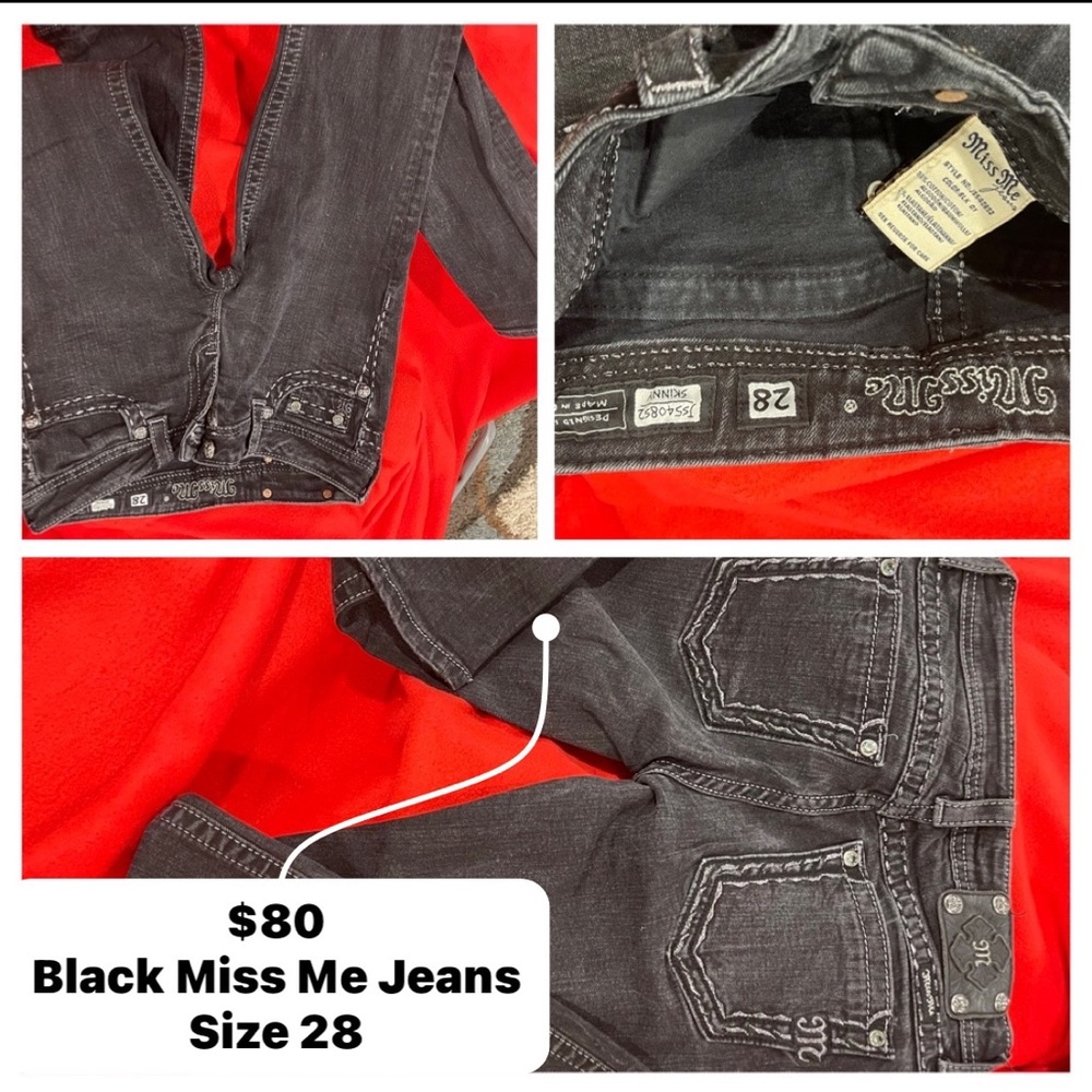 Black Miss Me Jeans Size 28
